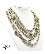 Vintage Multi Strand 17&quot; Chain Necklace - Decorated Chains with Balls - ... - $24.00