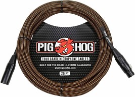 Pig Hog - PHM20ORG -XLR Male to XLR Female Woven Cable - 20 ft. - Black &amp; Orange - £24.08 GBP