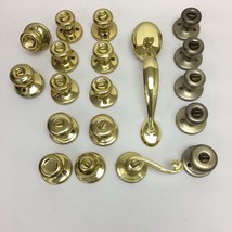 Lot of 19 Kwikset Polished Brass Bed/Bath Door Knob Handle Levers with Turn Lock - £27.10 GBP