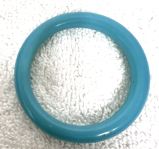 Vintage Light Sky Blue Peking Glass Hoop Ring Sewing Basket Handle Bead ... - $18.32