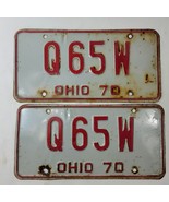 Set Vintage 1970 Ohio Passenger License Plates - $16.83