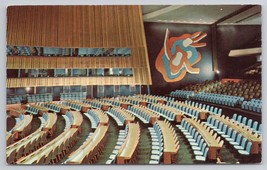 United Nations General Assembly Hall Scene New York Real Photo Vintage Postcard - £11.24 GBP