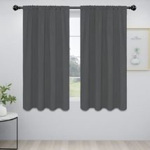Easy-Going Rod Pocket Blackout Curtains for Bedroom, Room, 42x63 in, Gray - £10.99 GBP