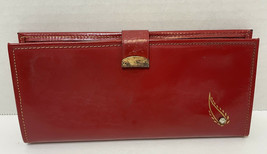 Vintage Womens Tempo Coffee Break Red Leather Wallet 6.75 x 3.25 in - £13.83 GBP