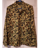 Vintage Hunters Choice Shirt Sz M Frog Skin Duck Camo Button Up Light Ja... - £19.78 GBP