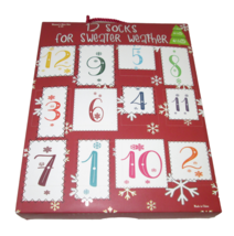Advent Calendar 12 Days of Socks Womens Crew Christmas Gift Set Sz 4-10 Holiday - £9.32 GBP