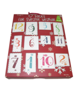 Advent Calendar 12 Days of Socks Womens Crew Christmas Gift Set Sz 4-10 ... - £9.34 GBP