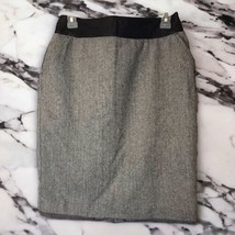 Worthington Herringbone Pencil Skirt Women’s 4 Knee Length Wool Tweed Pockets - £9.18 GBP
