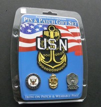 Us Navy Usn Usa 3 Pin And 1 Patch Special Gift Set Lapel Pin Badge - £9.98 GBP