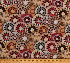 Cotton Southwestern Woven-Look Wedding Baskets Tucson Fabric Print BTY D471.56 - £9.53 GBP