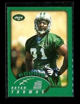 Vintage 2002 Topps Rookie Football Trading Card #365 Bryan Thomas New York Jets - £3.87 GBP