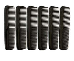 Professional Hair Combs, 6 Pack, Black Plastic Styling Combs - $10.99