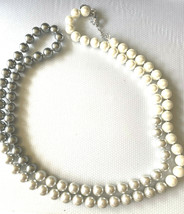 Charter Club Imitation Pearl Single Strand Necklace White Graduated Gray - $12.86