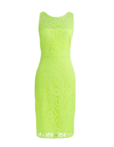NWT J.Crew Collection Lace Sheath in Neon Citron Yellow Sleeveless Dress 4 $148 - £26.80 GBP