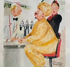 1940 Esquire Cartoon Campbell Sultan Ordering Milkshake Art Holidays HM2EE - $29.99