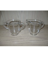 Glass Creamer and Sugar  Candlewick Style Imperial Glass Co 1940-60 - £10.35 GBP