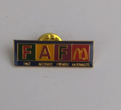 Vintage FAFM Fast Accurate Friendly McDonald's Employee Lapel Hat Pin - $7.28