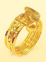 18k gold 7 days ring with bell/ heart  ( size 4.5) - £330.37 GBP