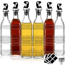 6 Pack Glass Olive Oil Dispenser Bottles, 17Oz Clear Oil And Vinegar Dis... - £22.36 GBP