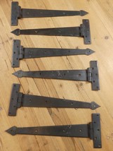 6 LARGE Strap T Hinges 15&quot; Tee Hand Forged In Fire Barn Rustic Medieval ... - $94.99