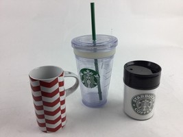 Starbucks ToGo Tumbler 16oz 2011 Insulated cold cup Clear Lot Mugs Lids - $20.74 CAD