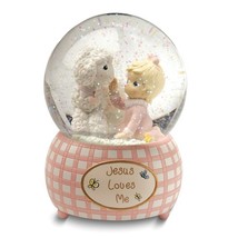 Precious Moments Pink or Blue &quot;Jesus Loves Me&quot; Musical Snow Globe - Girl... - £39.34 GBP