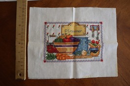 PERSONALIZED Finished Cross Stitch Kitchen Clutter Bucilla 7&quot;x5&quot; 1998 #1... - $177.59 MXN