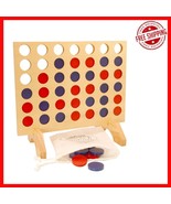 Elegant Wooden Connect 4 Game - Family Fun for Kids &amp; Adults Outdoors - $1,174.57 MXN