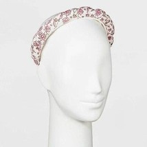 Puffy Braided Headband Floral Print - Ditsy White Pink Flowers Universal... - $7.68