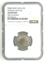 1949 China 20C Silber Yunnan L&amp;M 432 Ausgewählten Von NGC As Au Details ... - $368.66