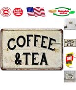 Rustic Vintage Coffee &amp; Tea Wall Art Sign - Perfect for Farmhouse Decor - $50.34 CAD