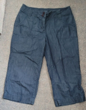 Women&#39;s Liz Claiborne Capri Pants Wide Leg Size 8 Denim Look Casual Summ... - $14.99