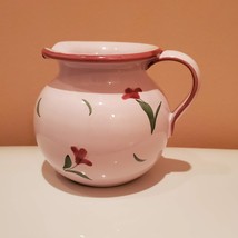 Vintage Italian Pottery Creamer Pitcher, Pink Handpainted Ceramic, Made in Italy image 4