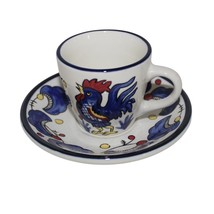 Buffalo China Rooster Espresso Demitasse Cup Saucer Set Country Cottage Decor  - £10.26 GBP