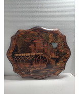 Shellac Wood Art Watermill Scenery Vintage Wall Art - $373.64 MXN