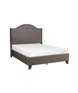 Gray Velvet Upholstered Bed: Modern Traditional Style - $542.99