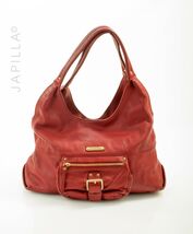 RED MICHAEL KORS PEBBLED LEATHER SHOULDER BAG PURSE! - $117.81