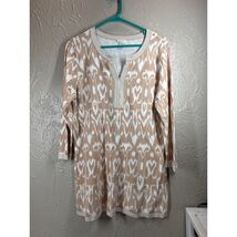 Chico&#39;s Scoop Neck Slit pattern 3/4 Sleeve Sweater Dress Tunic Womens Si... - $24.95