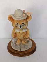 Teddy Bear Resin Wearing Glasses Holding  Umbrella  4in Tall - $7.60