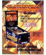 1993 Gottlieb Gladiators Pinball Machine Sales Flyer UL Listed - $16.19