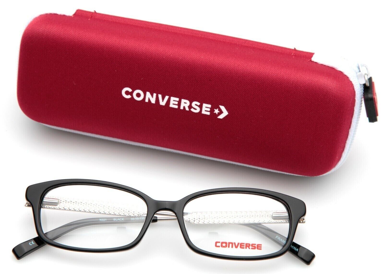 Brand New Authentic Converse Eyeglasses K021 Black 50mm Frame - $39.59