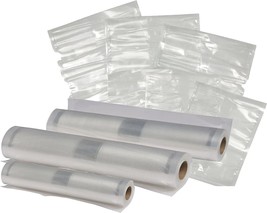 Vacuum Sealer Bag Assortment Pack, Bag/Roll Combo, Clear, Nesco Vs-07V. - £34.99 GBP