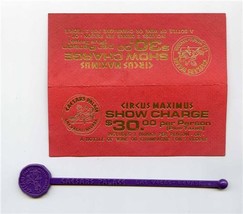 Circus Maximus Tent Card &amp; Swizzle Caesars Palace Hotel Las Vegas Nevada 1980 - £14.27 GBP