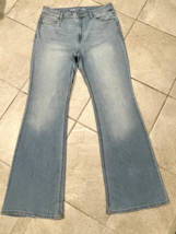 Old Navy Women Jeans Sz 10 High Rise Wow Flare Blue Light Wash Denim 30x32 - $392.37 MXN