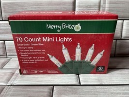 Christmas Mini Lights 70 Count Clear Bulbs 15 ft Indoor Outdoor RV Campi... - $5.49