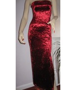 long red velvet side split evening dress Party Cocktail Size 8 Boho Hippy - £28.71 GBP