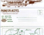 Pioneer Motel Brochure North Edgecomb Maine 1960&#39;s US 1 - £10.90 GBP