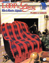 Loop N&#39; Lace Mile A Minute Afghans Plaids and Cables 841A  Annie&#39;s Attic Crafts - £5.11 GBP