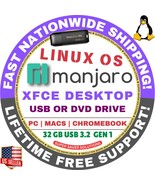 MANJARO LINUX OS / DVD/USB Flash Drive / CINNAMON, PLASMA, XFCE, GNOME, ... - $8.99