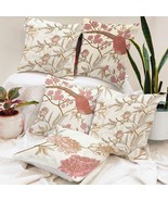 Cushions Cover Set of 5 Cushion Covers Floral HD Print Cushion Cases Pil... - $30.47